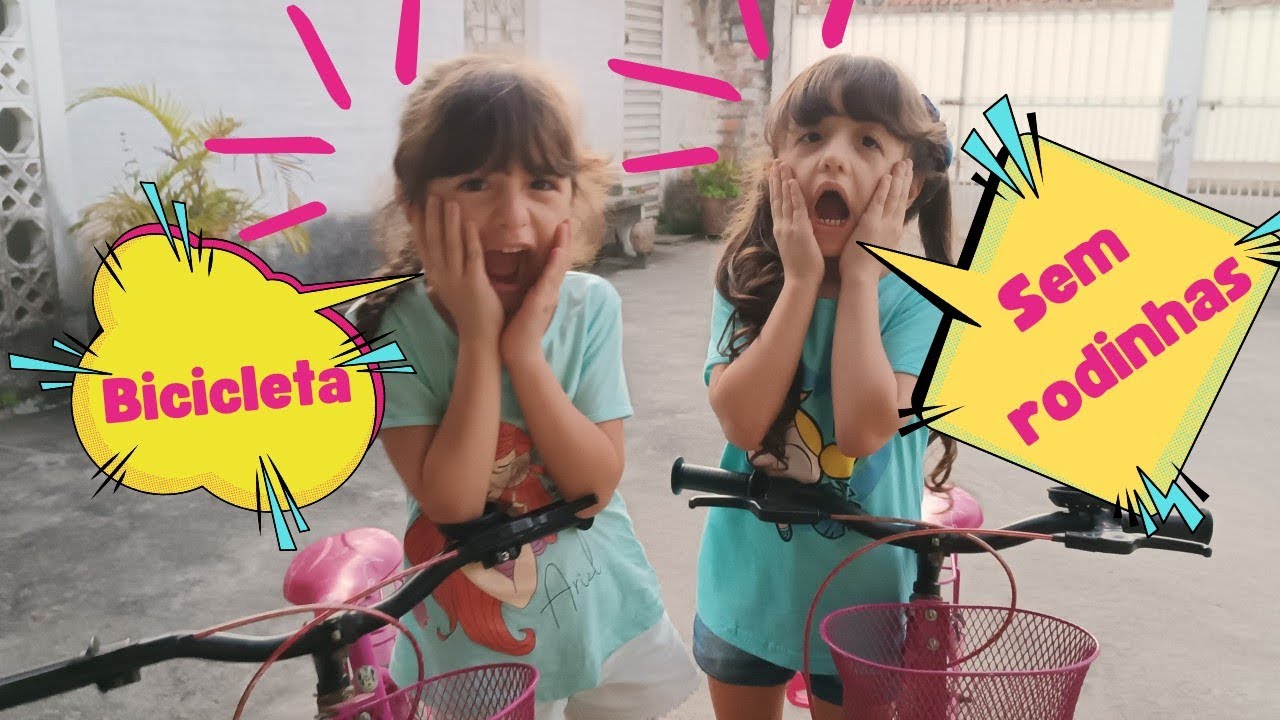 ALICE E AMANDA APRENDENDO A ANDAR DE BICICLETA SEM RODINHAS