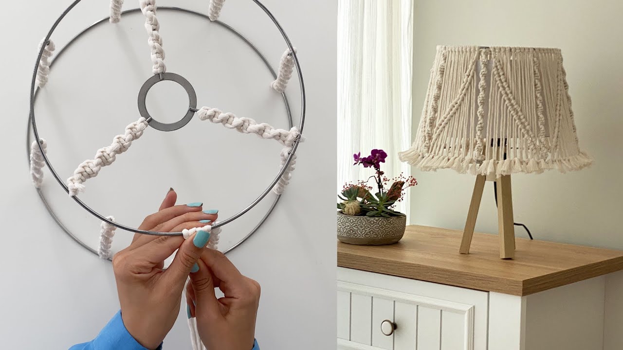 chandelier macrame / Tutorial Macrame Lampshade / آموزش لوستر مکرومه