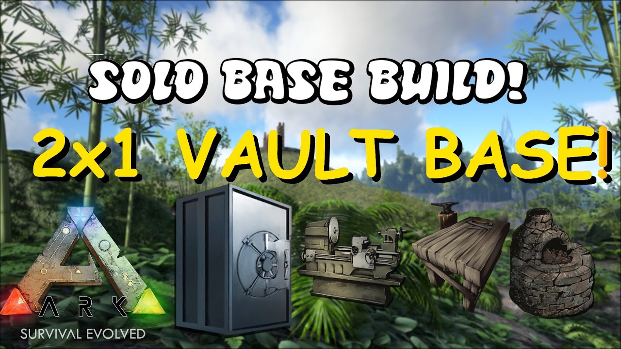 VERY COMPACT 2x1! | Solo PvP Vault Base w/ Fabricator & Smithy | Ark: Survival Evolved Base Build