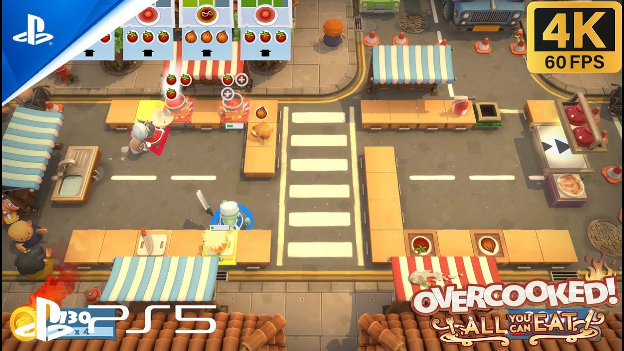 Overcooked! All You Can Eat PS5 4K Gameplay | Multiplayer Mode