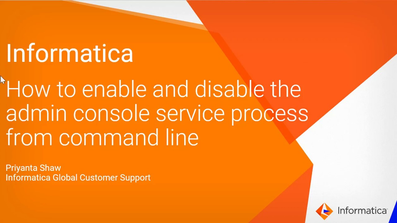 How to Enable and Disable the Informatica Administrator Console Service Process from Command Line