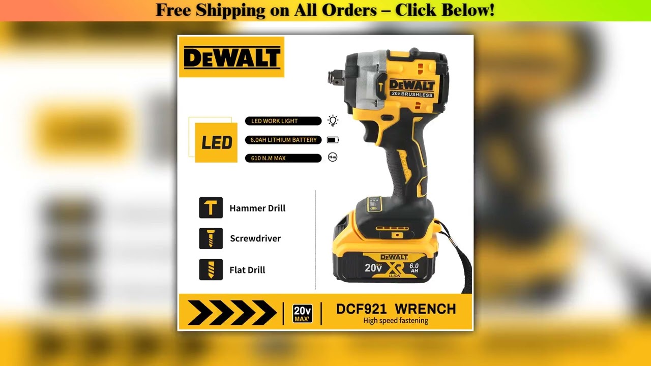 DEWALT DCF921 ATOMIC 20V MAX 1/2 - inch Cordless Impact Wrench: Variable Speed,