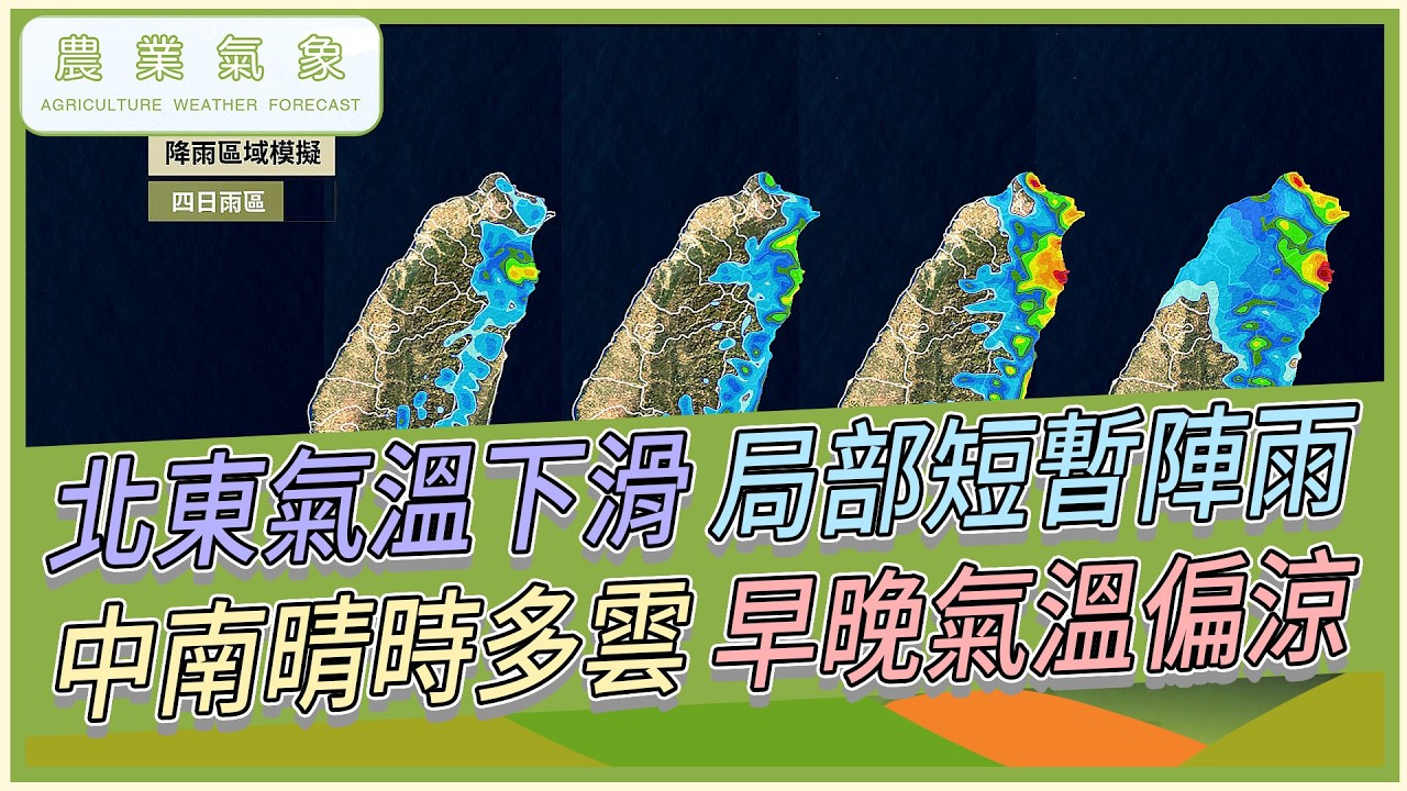 農業氣象 115/03/07 東北季風下週三前陣陣南下，北東氣溫下滑，局部短暫陣雨