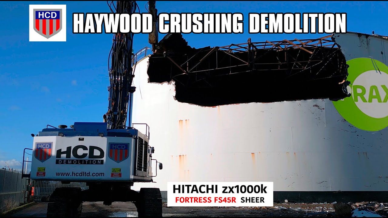 Megga HITACHI ZX1000K with FORTRESS FS45R Sheer attachment - HCD Demolition Ltd