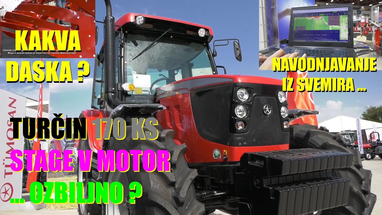 TUMOSAN - PRVI turski TRAKTOR STAGE V ,170 KONJA - mehanizacija , PLUGOVI od 12 brazdi IZBEGAVAJU...