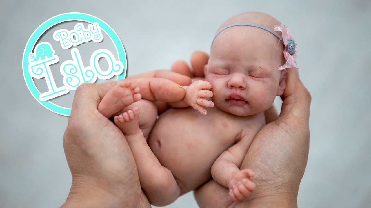 Realistic Miniature 9 Inch Silicone Chubby Baby Isla Prototype- with Drink and Wet