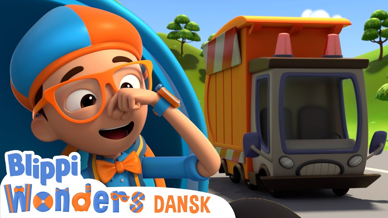 Skraldebil | Blippi Dansk | Moonbug B&oslash;rn Dansk - tegnefilm for b&oslash;rn