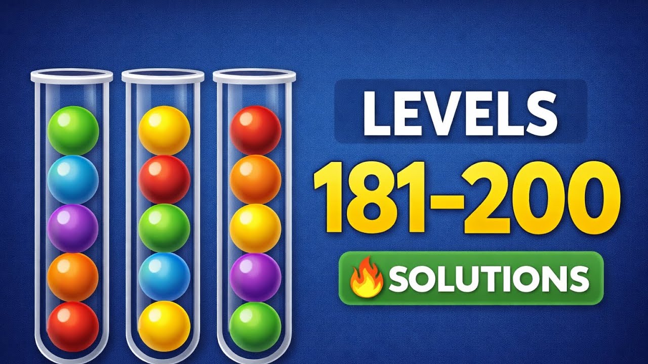 Ball Sort Puzzle Levels 181-200 - Full Walkthroug (No Commentary)