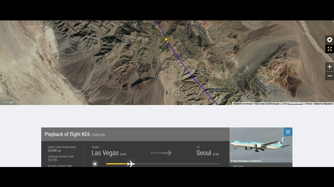 [Flight Track] USA 'Las Vegas' - Korea 'Seoul/Incheon(서울/인천)'