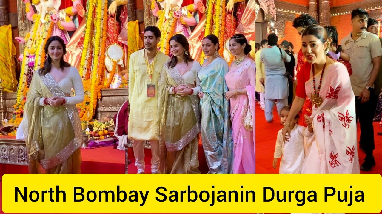 Gurmeet Choudhary Meet Alia Bhatt Rani Mukherjee Kajol Devgan At Durga Puja in Mumbai 