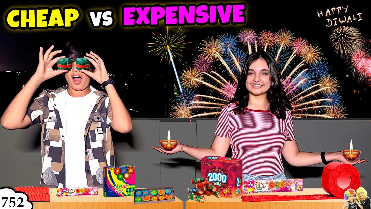 CHEAP VS EXPENSIVE | Ep 752 | Diwali Crackers Collection | Diwali Celebration | Aayu and Pihu Show