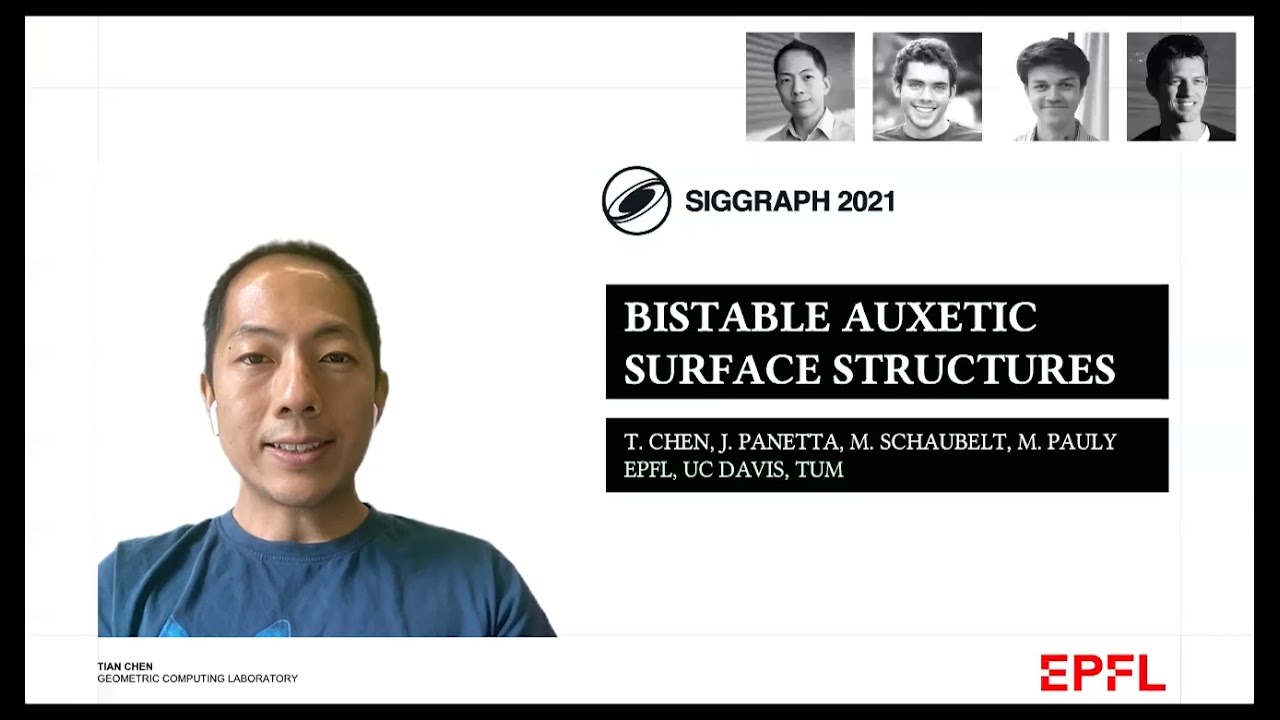 Bistable Auxetic Surface Structures (Full Talk for SIGGRAPH 2021)