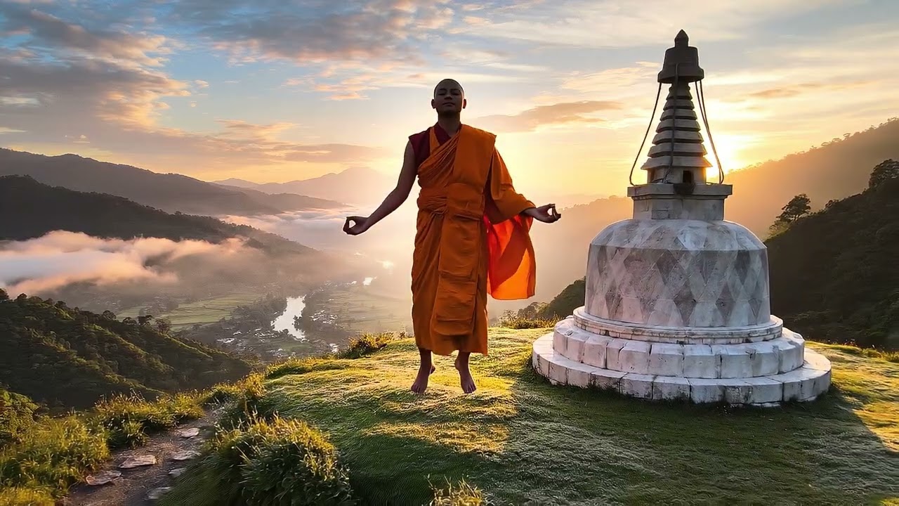 Monk flying in the sky