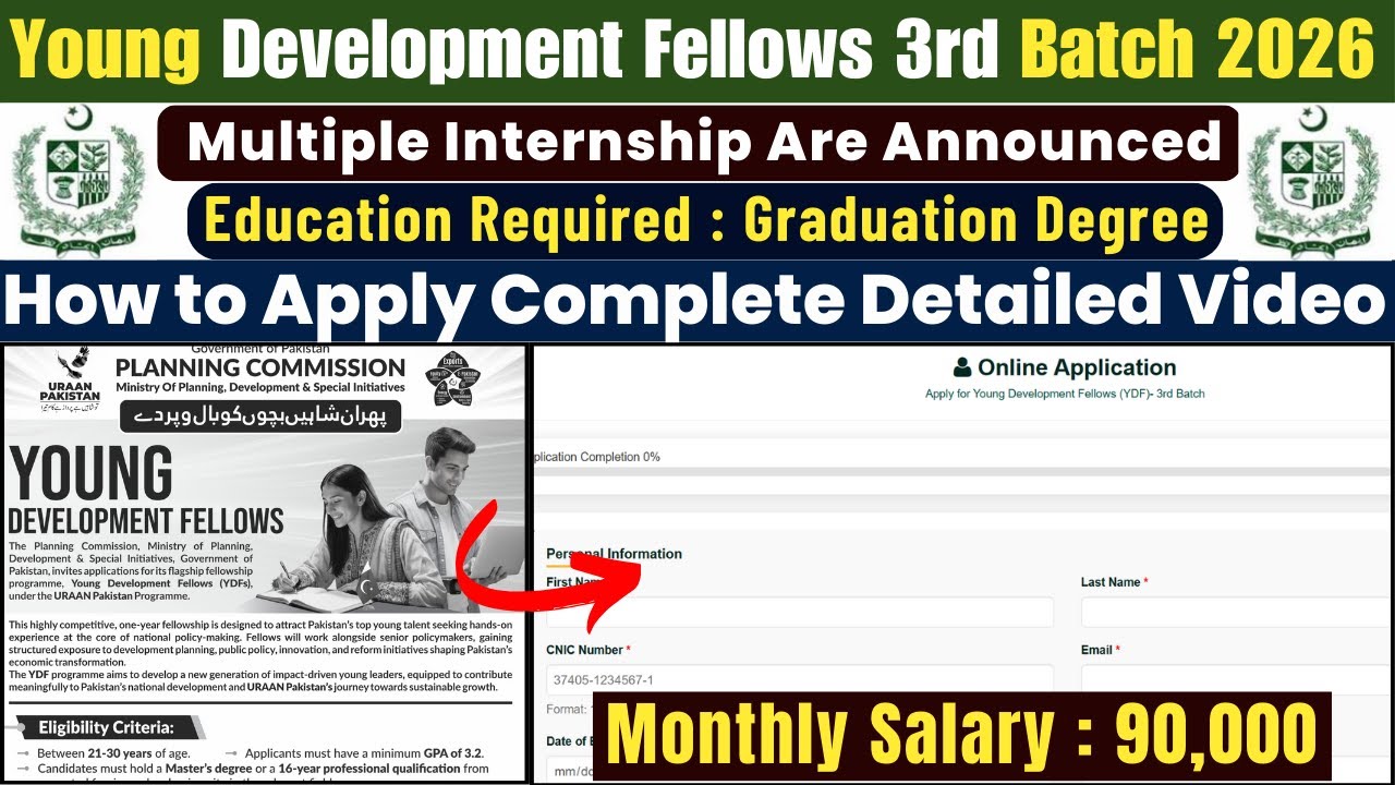 Young Development Fellows (YDF)- 3rd Batch 2026 | Monthly Stipend Rs 95,000 | Latest Govt Jobs