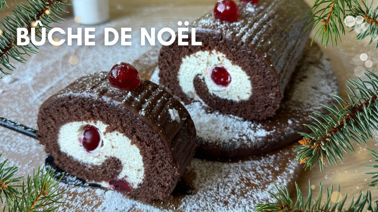 Рождественское полено🎄  Bûche de Noël 🍫🍒