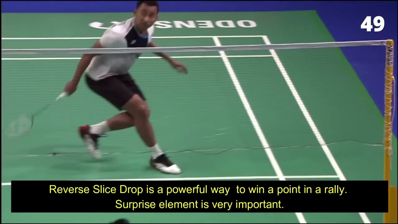 Kento Momota Badminton Trick Shot #2 Reverse Slice Shot.