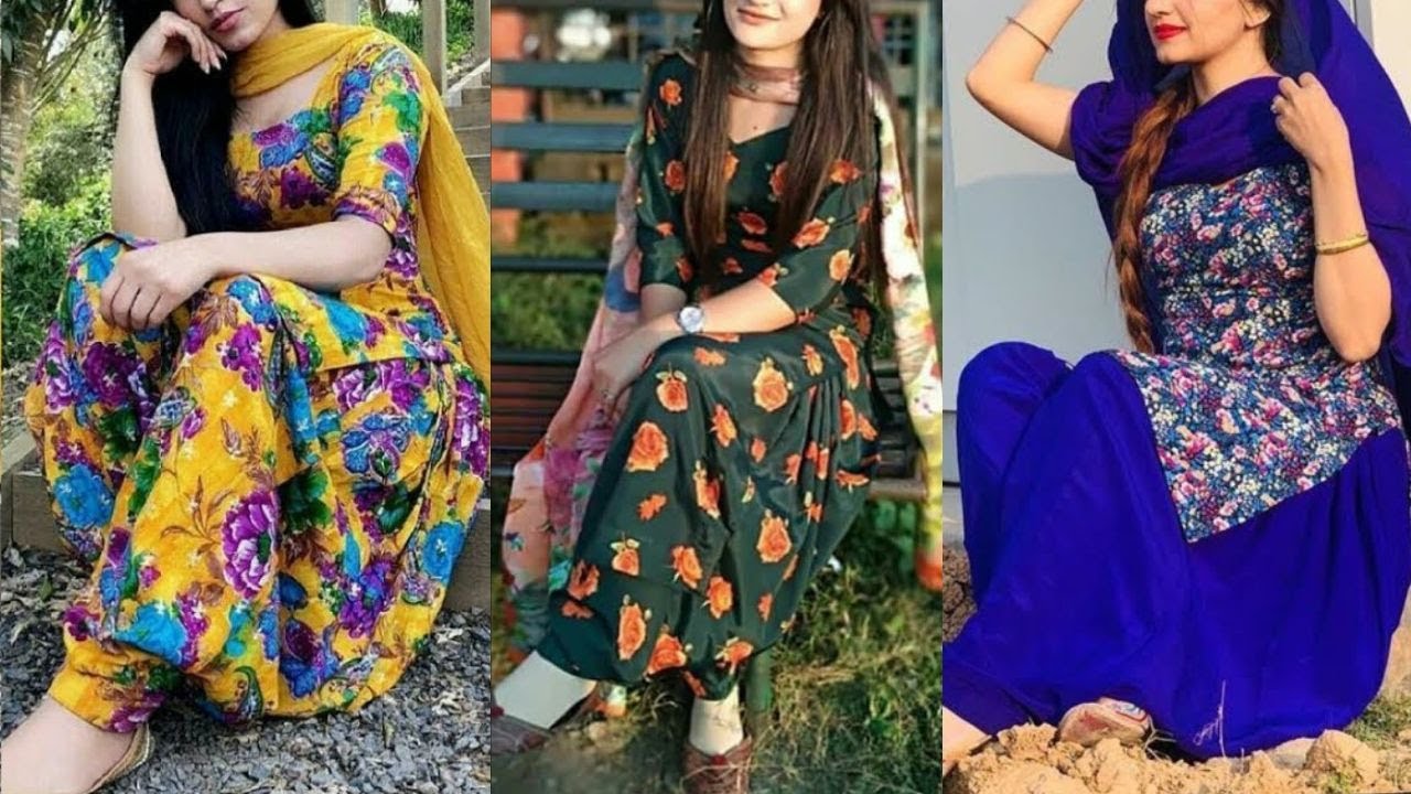 Printed punjabi salwar suit designs | Allover printed punjabi suits | Floral Print Suit design