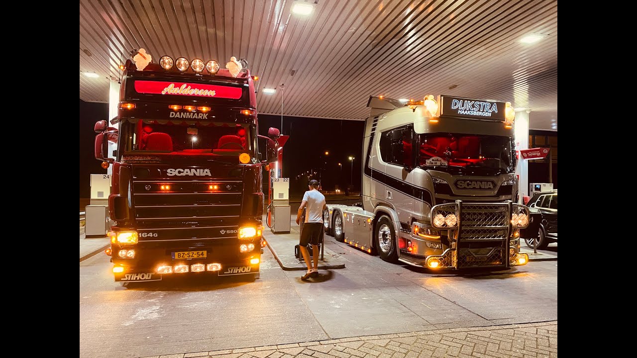 Dijkstra Scania R650 V8- Aalderson Scania 164 580 V8 / Truckshow CINEY 2023 /