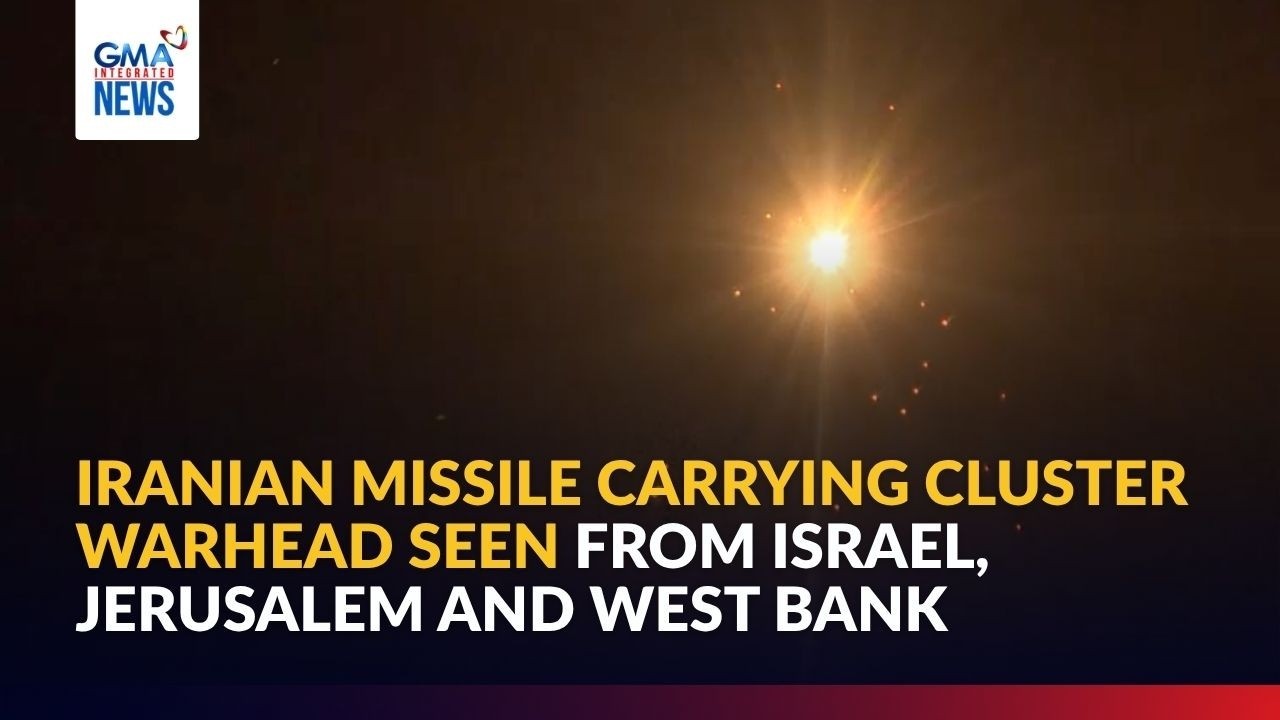 Iranian missile carrying cluster warhead seen from Israel, Jerusalem and.. | GMA Integrated News