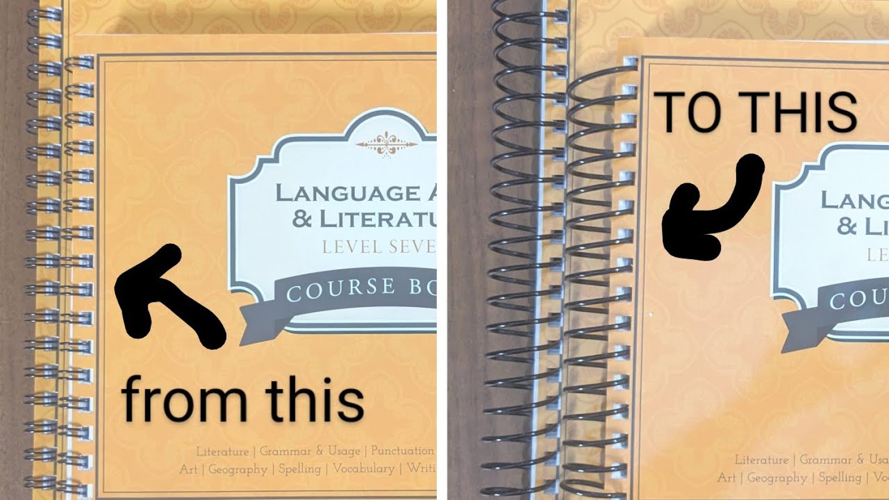 How to switch out the Wire binding for Spiral Coil binding in TGTB curriculum books