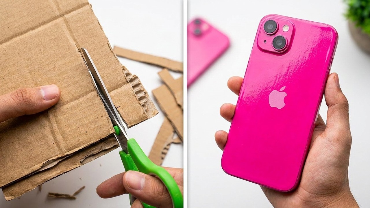 Como hacer un iPhone 15 Plus de cartón (color rosa)