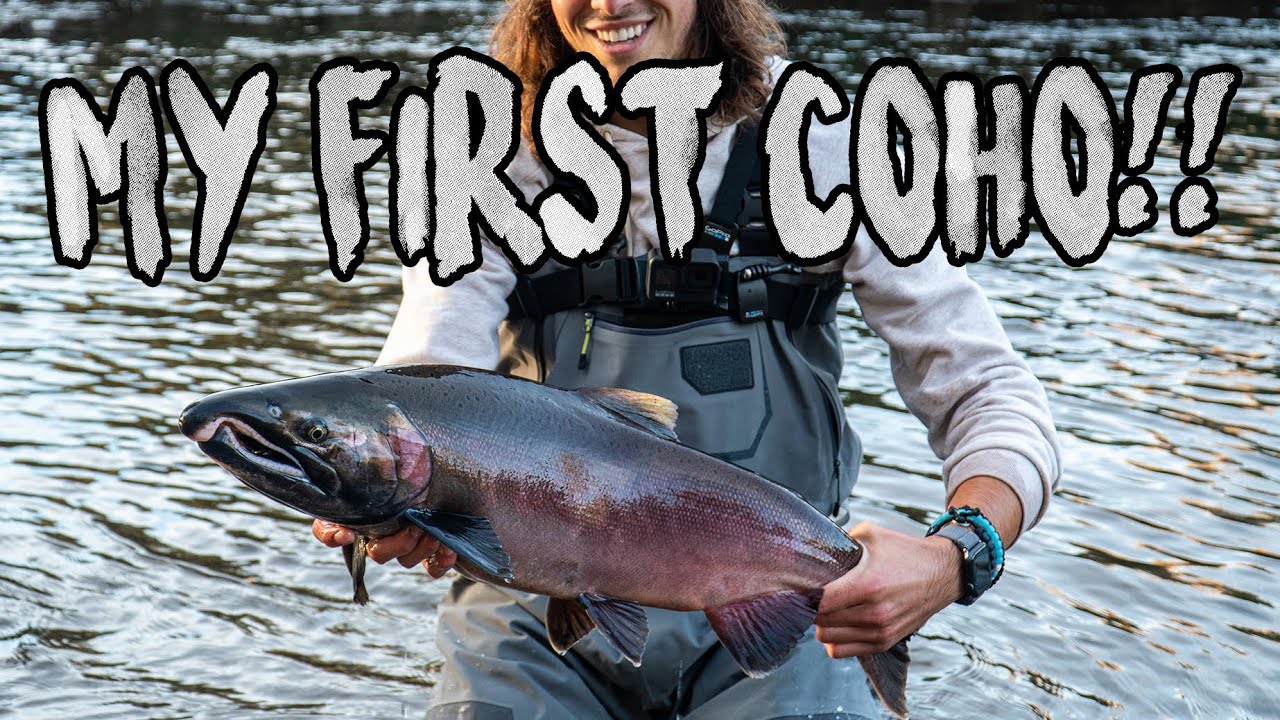 Catching my FIRST Salmon!! (Washington Coho Fly Fishing)