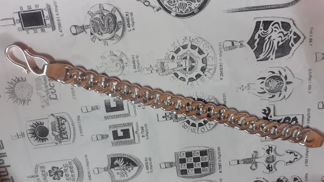 Handmade silver gourmette bracelet