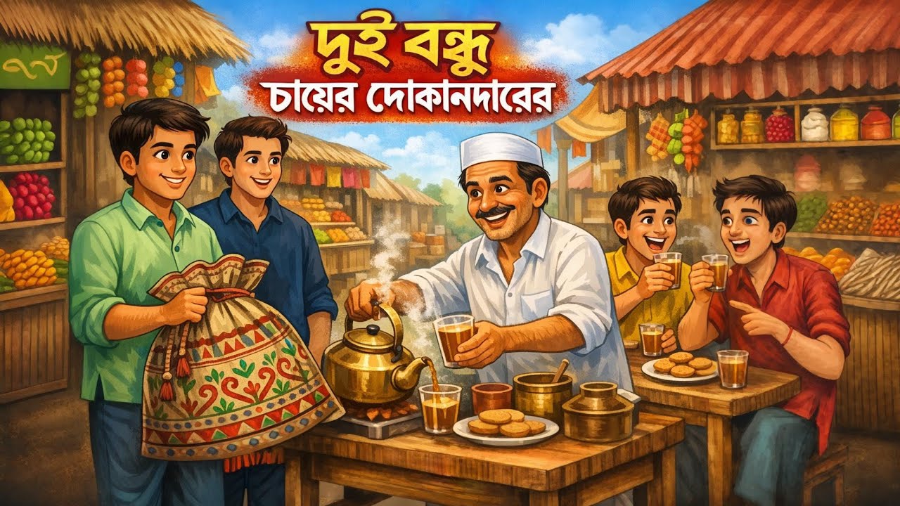 দুই বন্ধু চায়ের দোকানে। কাটুন স্টরি। বাংলা কাটুন। মোরাল স্টোরি । Cattoon ভিডিও 👀👀