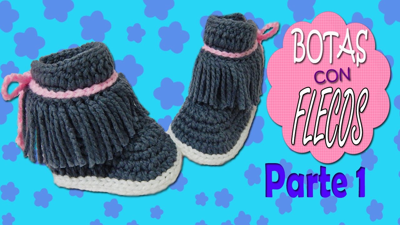 Botas con Flecos tejidas a crochet | parte 1/2