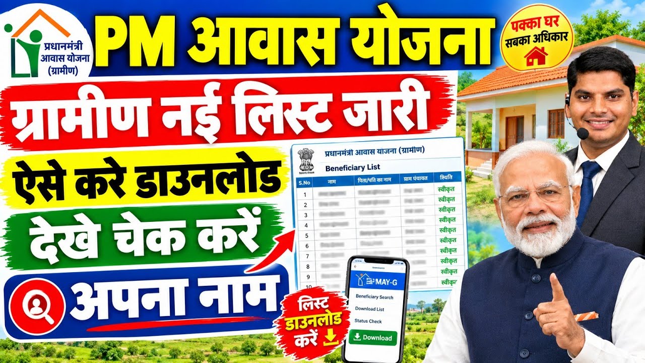 PM Awas Yojana New List 2026-27 | Awas Yojana Ki List Kaise Dekhe | PM Awas Yojana New List Gramin