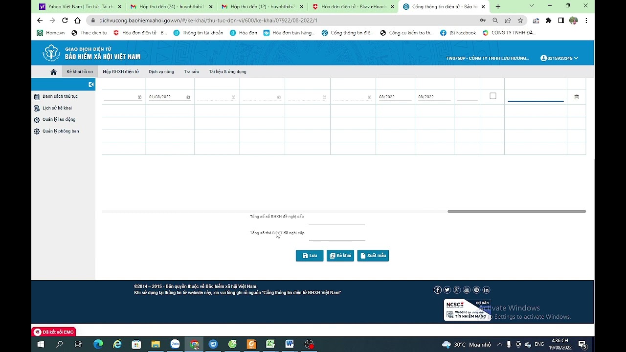 Báo giảm và chốt sổ cho người lao động trên dịch công BHXH