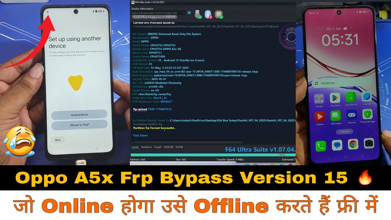 Oppo A5X K12x Frp Unlock V15 🔥| जो Online होगा उसे Offline करते हैं Free में