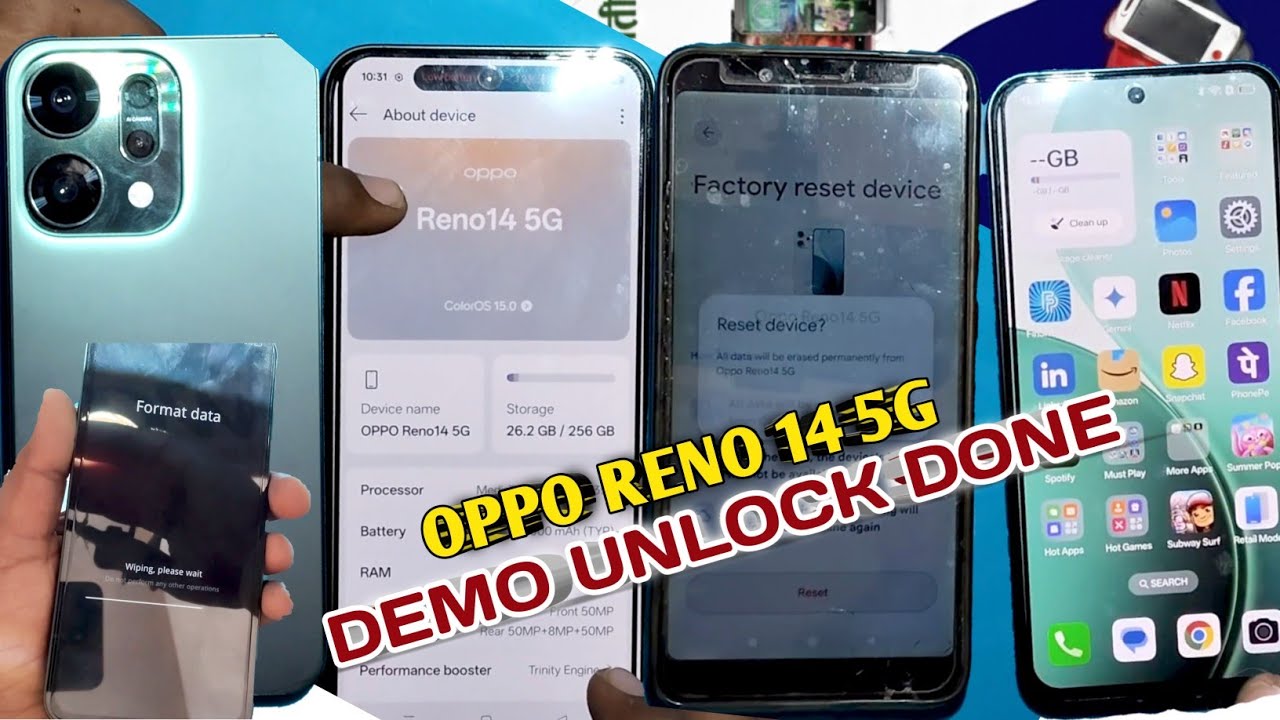 OPPO Reno 14 5G Demo Unlock 🔑: सिर्फ 5 मिनट में Demo Mode हटायें! (100% Working) | Full Tutorial