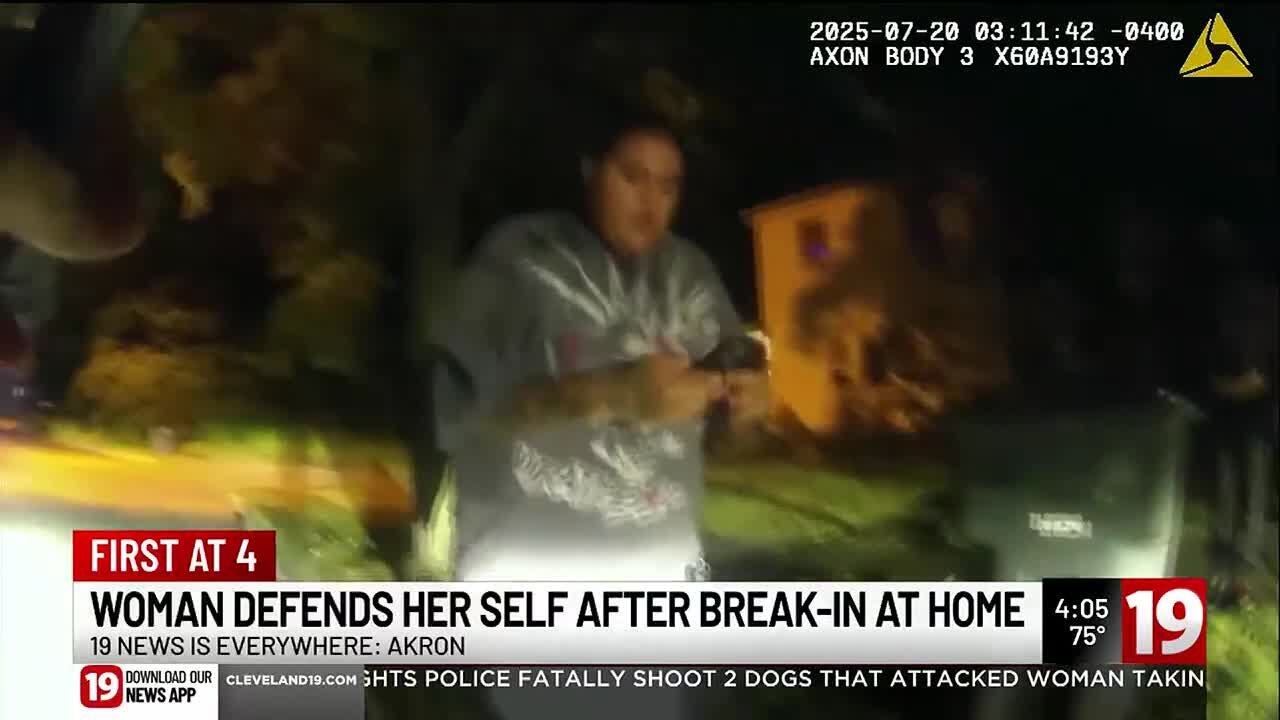 Akron woman confronts armed men spotted on doorbell camera; shootout follows
