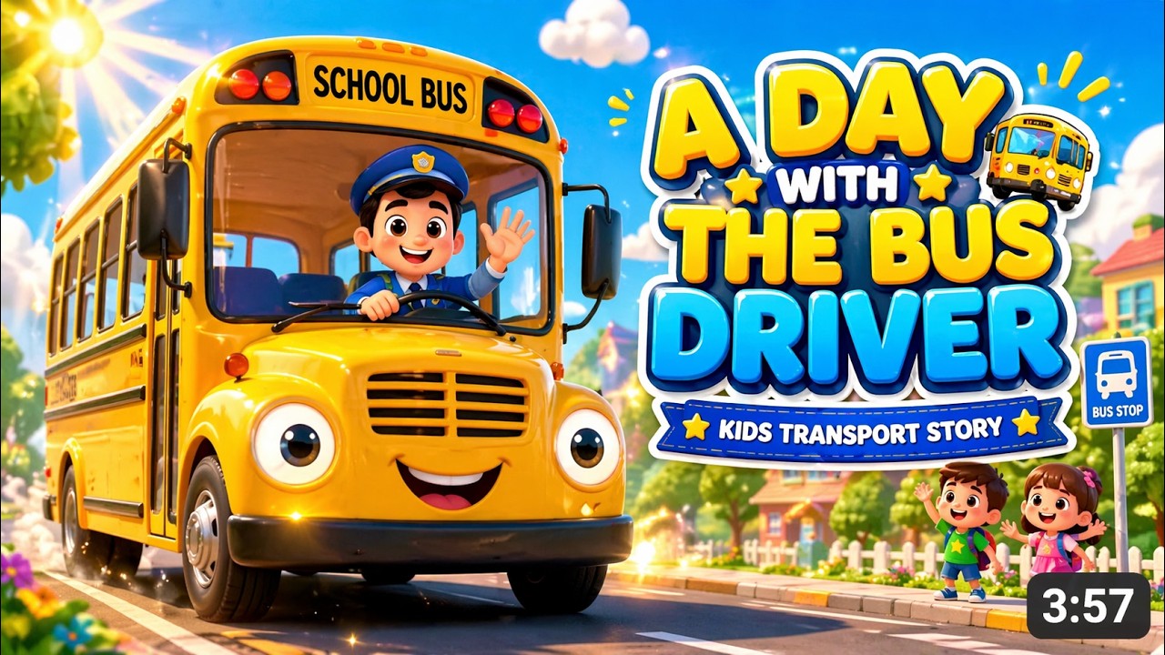 A Day With the Bus Driver 🚌 | Kids Transport Story | Calm Routine Cartoon