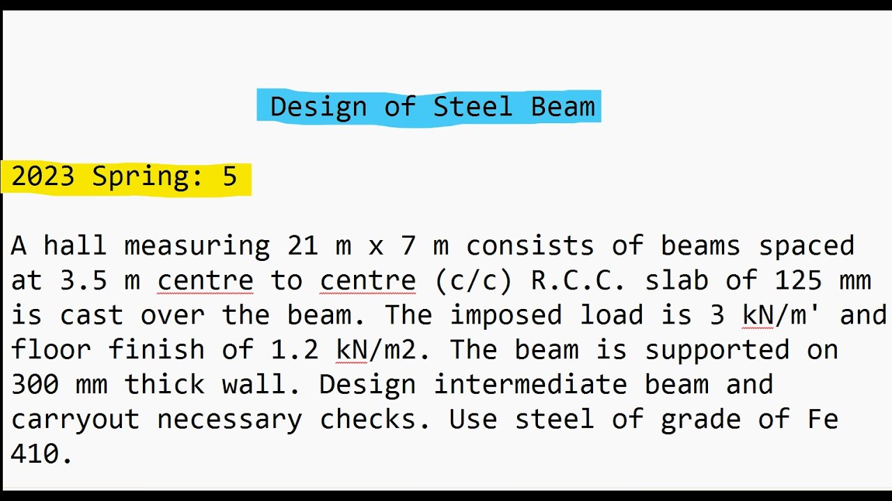 Design of Laterally Supported Steel Beam  | Design of Steel and Timber Structures | PoU, TU, KU, PU