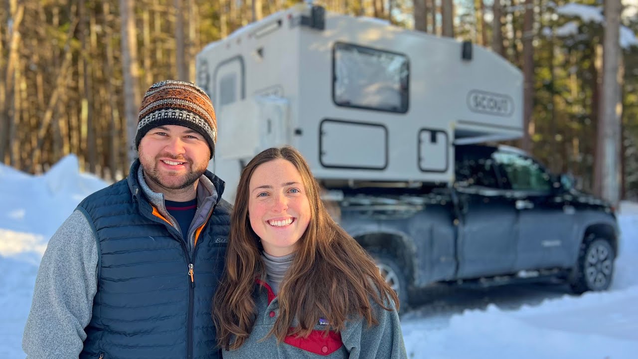 Ski Camping in our Scout Truck Camper