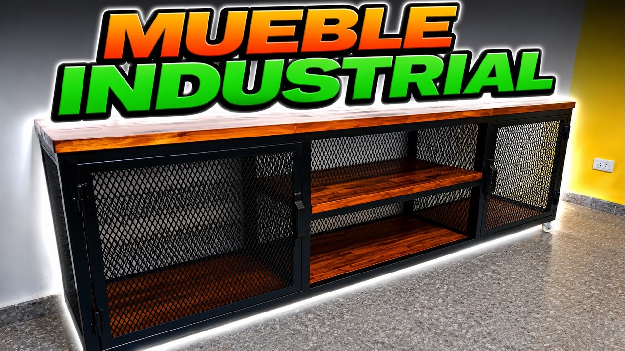 Mueble industrial.Hierro y madera.Iron and wood.