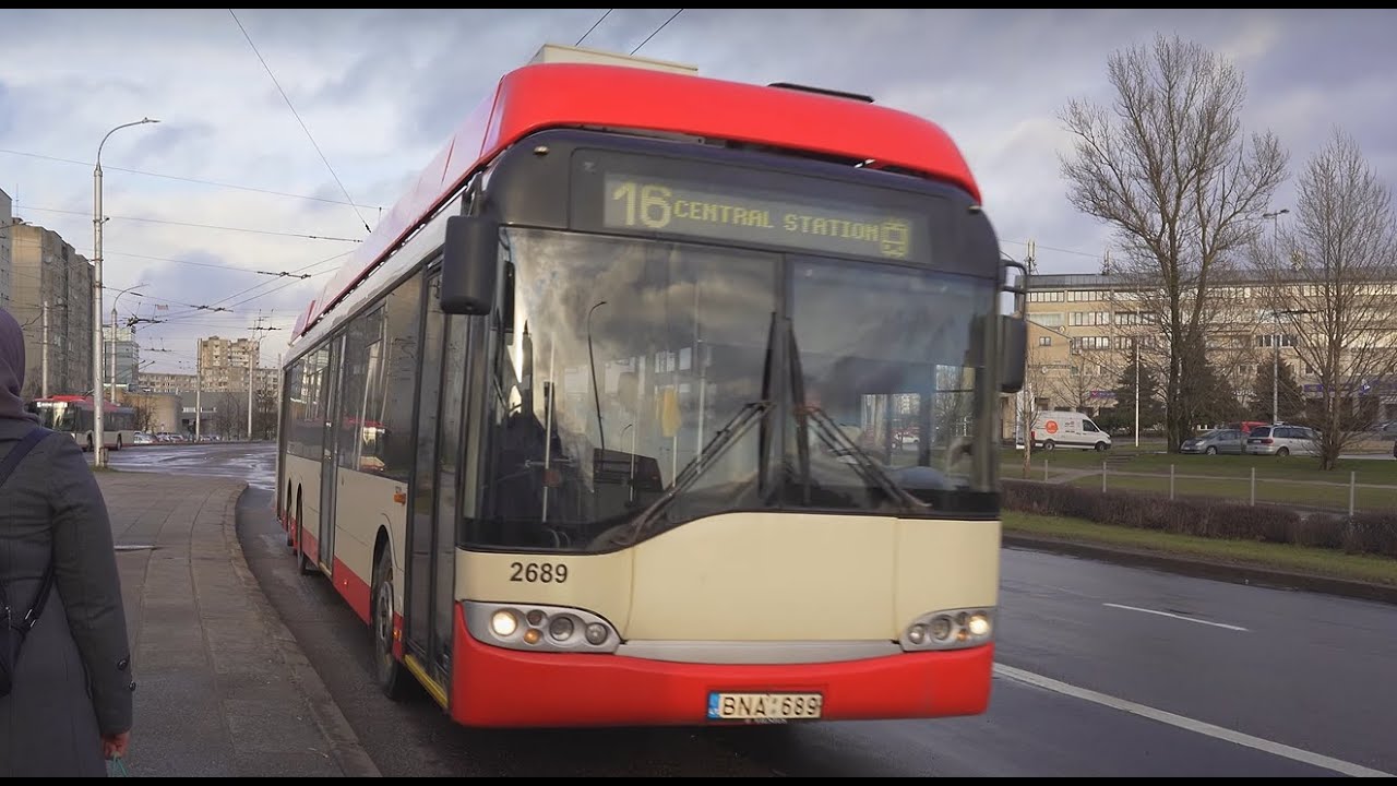 Lithuania, Vilniue, trolleybus 16 ride from Pašilaičių žiedas to Gerosios Vilties St.