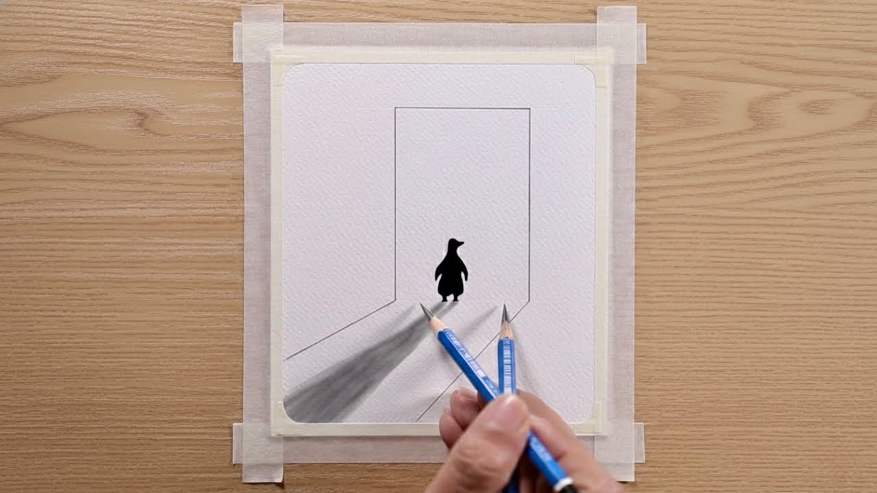 Nihilist Penguin | Drawing with Oil Pastels 