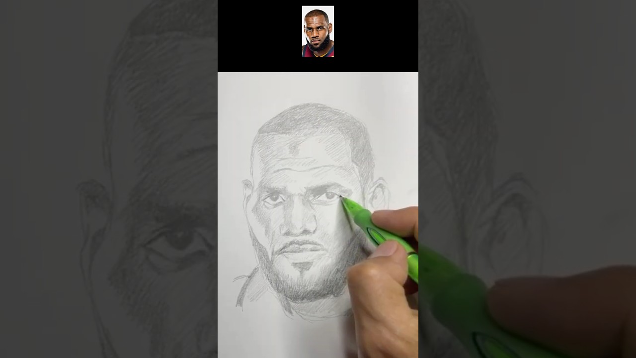 How to draw Lebron James in pencil 