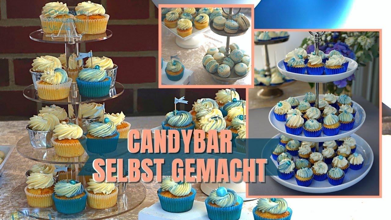 😱🧁 Candybar zur Taufe & Babyparty - Macarons, Cakepops, Cupcakes, Torte - Babyshower Candytable 🍼🍫