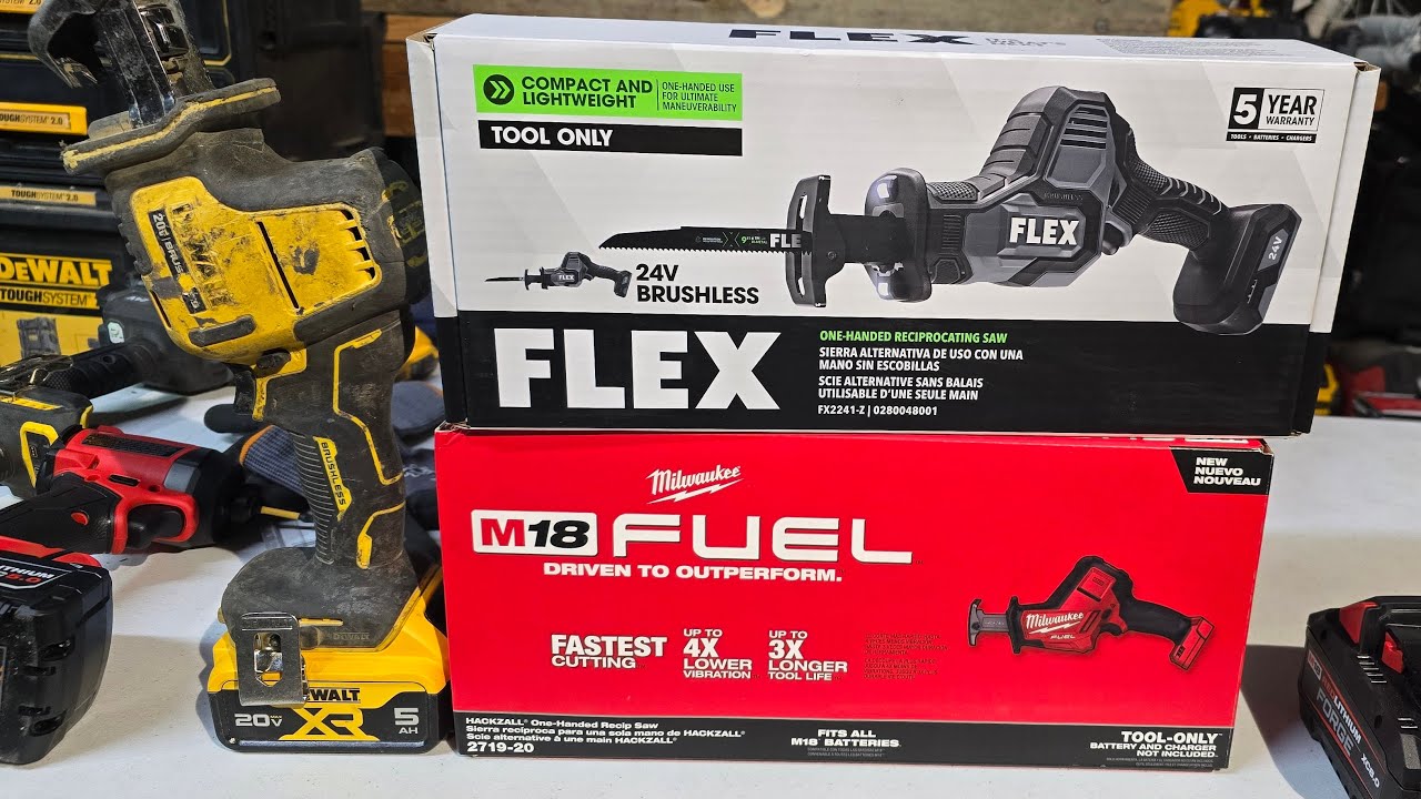 One Hand Recip Saws, Dewalt DCS369B, Milwaukee 2719-20, FLEX FX2241-Z #Powertools  #Dewalt #FLEX