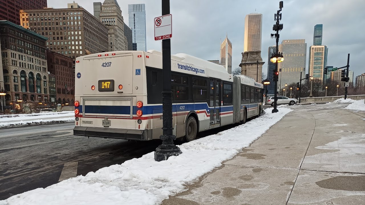 Ride On CTA 2008 New Flyer DE60LF 4207 On Rt 147 Outer Drive Express to Congress Plaza/Michigan
