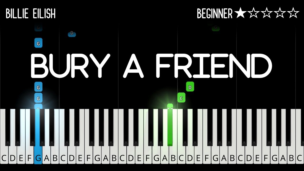 Billie Eilish  bury a friend - EASY Piano Tutorial