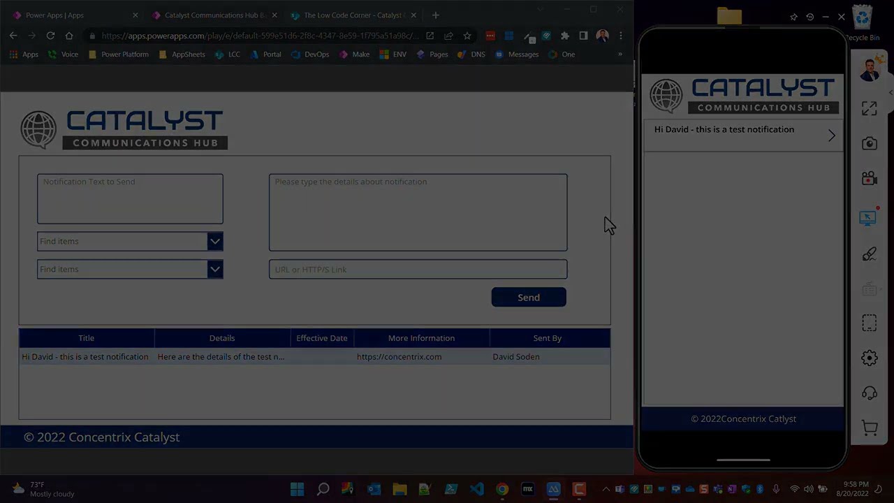 Send PUSH Notifications to your Staff - Using PowerApps