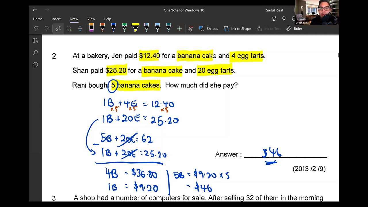 2020 PSLE Math Crash Course Episode 9: Problem Sums(Whole Numbers,Percentage,Data Analysis,Circles)