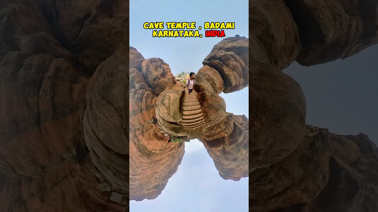 Badami Cave temple #insta360 #adventure #badami #Travel #virtualtrip #Shorts #shortsvideo #karnataka