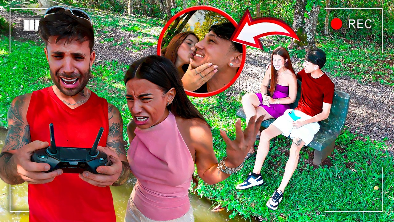 Flagrei de Drone o Insa e a Kaka se Beijando *golpe trocado n&atilde;o d&oacute;i