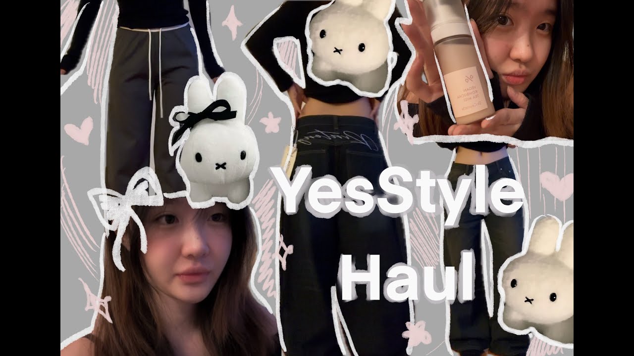 Yesstyle haul | try on haul, acubi style, baggy pants, skincare